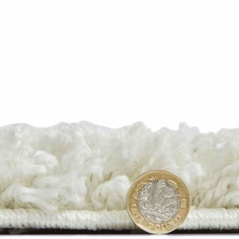 Scandi Berber G257 Shaggy Boho Rugs in White Black