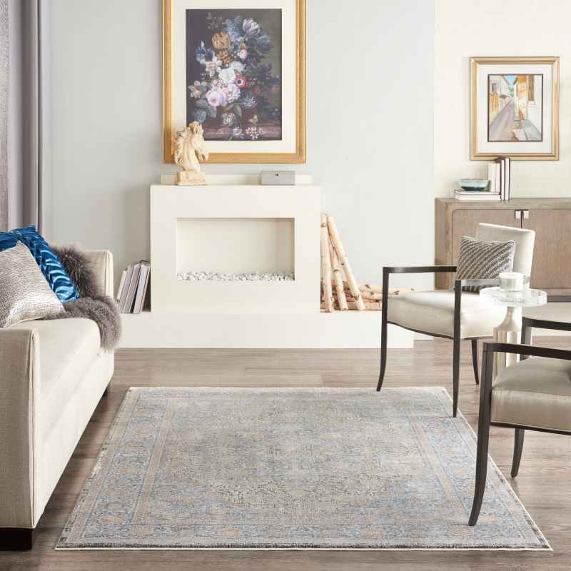Starry Nights Traditional Medallion Rug STN07 in Blue