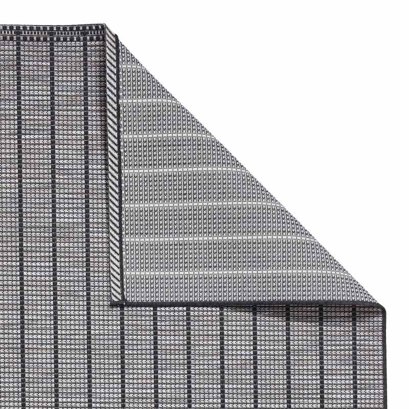 Santa Monica A041 Indoor Outdoor Stripe Rug in Black