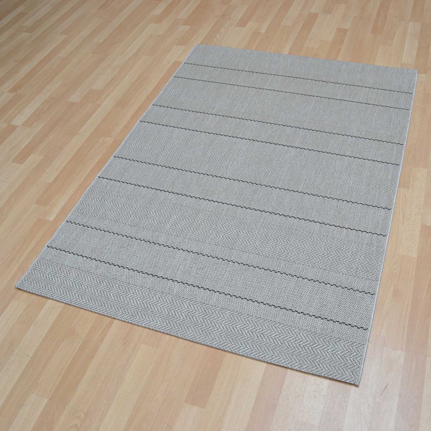Patio Stripe PAT03 Chevron Indoor Outdoor Rugs in Beige