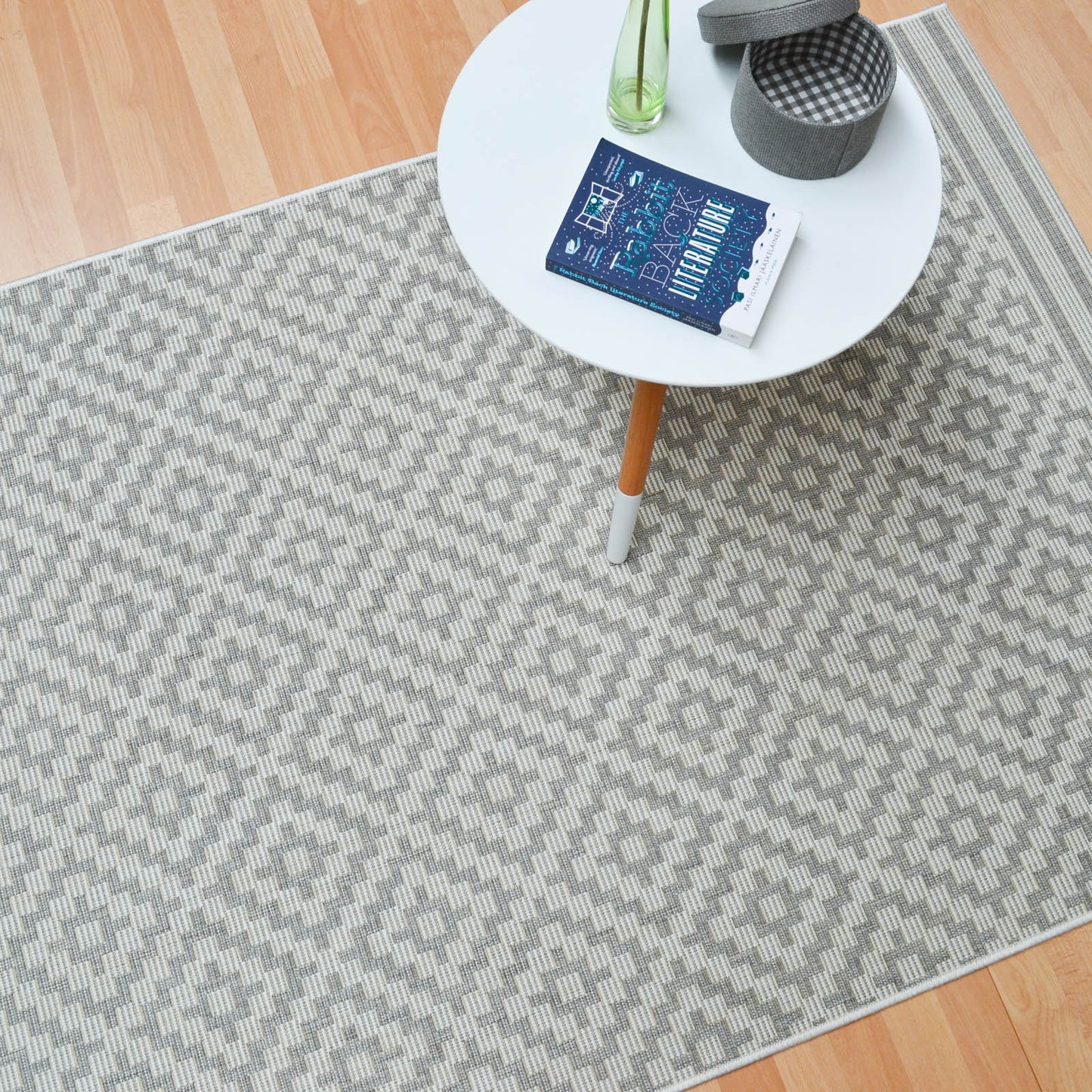 Patio Diamond PAT11 Geometric Indoor Outdoor Rugs in Grey