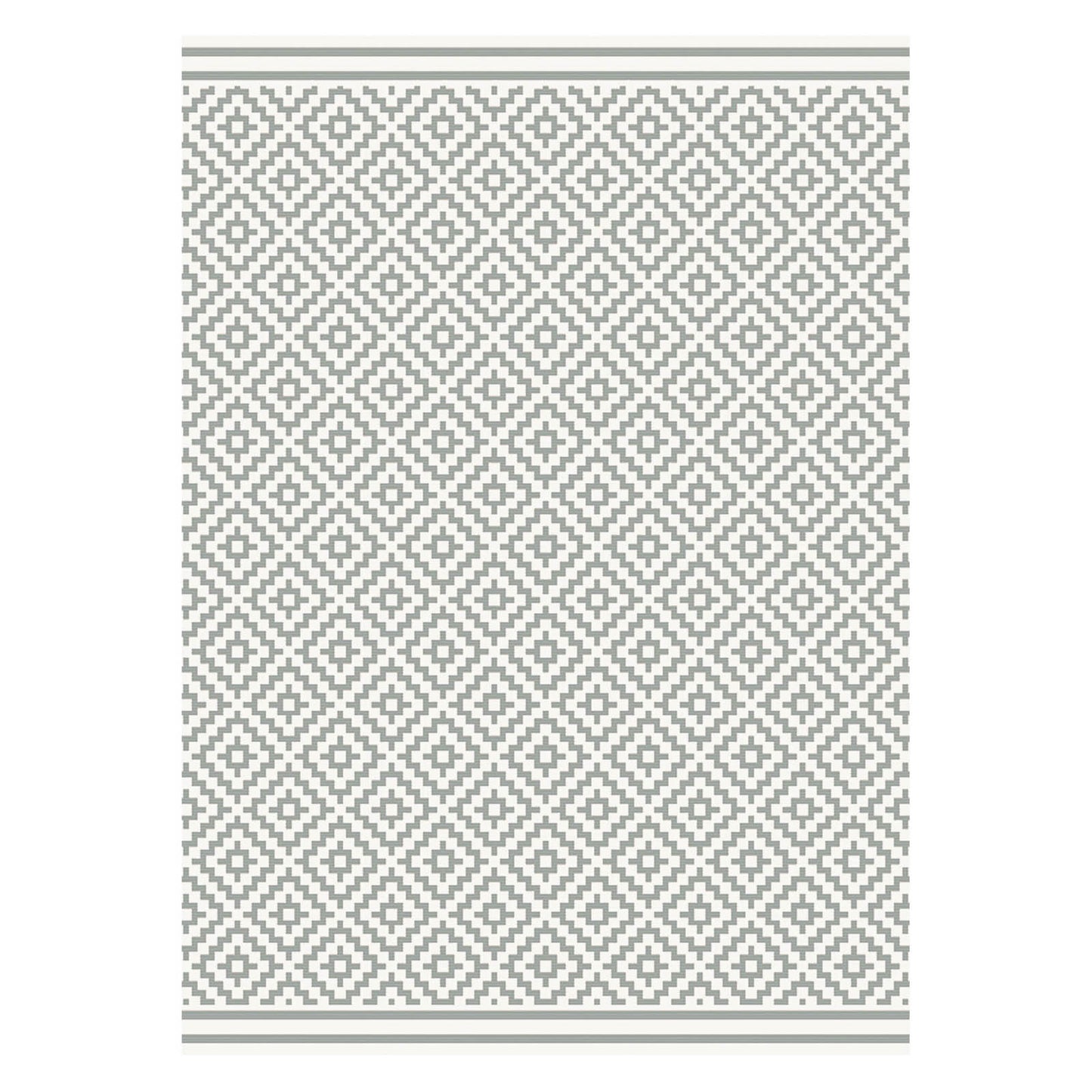 Patio Diamond PAT11 Geometric Indoor Outdoor Rugs in Grey