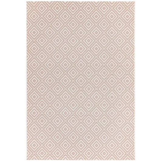 Patio Geo Diamond PAT13 Indoor Outdoor Rugs in Pink White