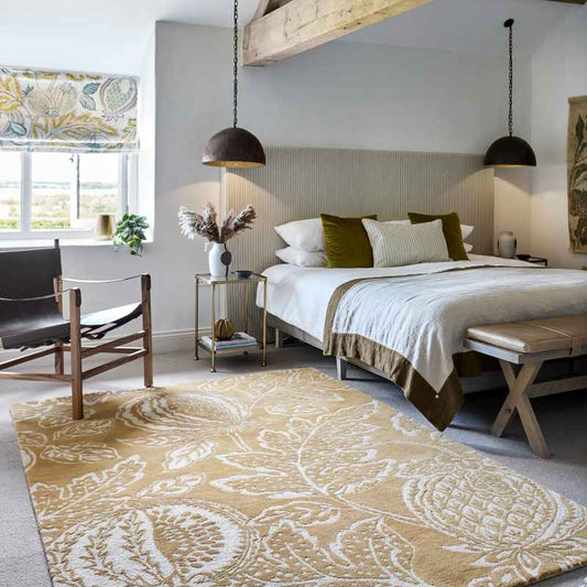 Cantaloupe 145206 Wool Rugs By Sanderson in Ochre Yellow