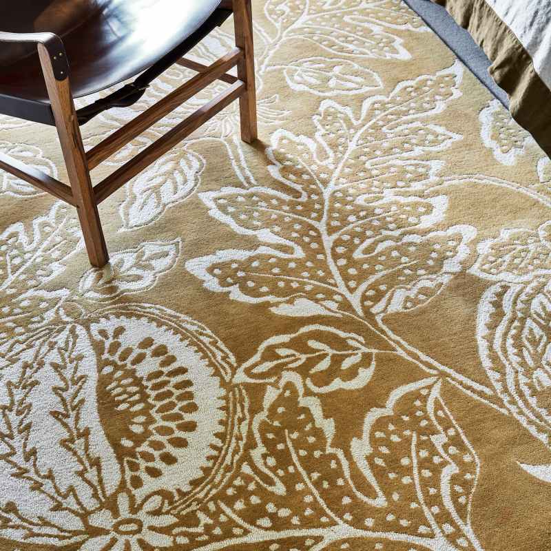 Cantaloupe 145206 Wool Rugs By Sanderson in Ochre Yellow