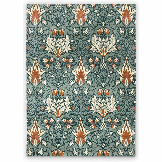 Snakeshead Floral Rugs 127207 in Thistle Russet by William Morris