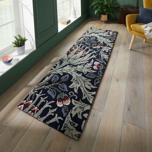 Artichoke Runner Rugs 127108 in Mineral By William Morris