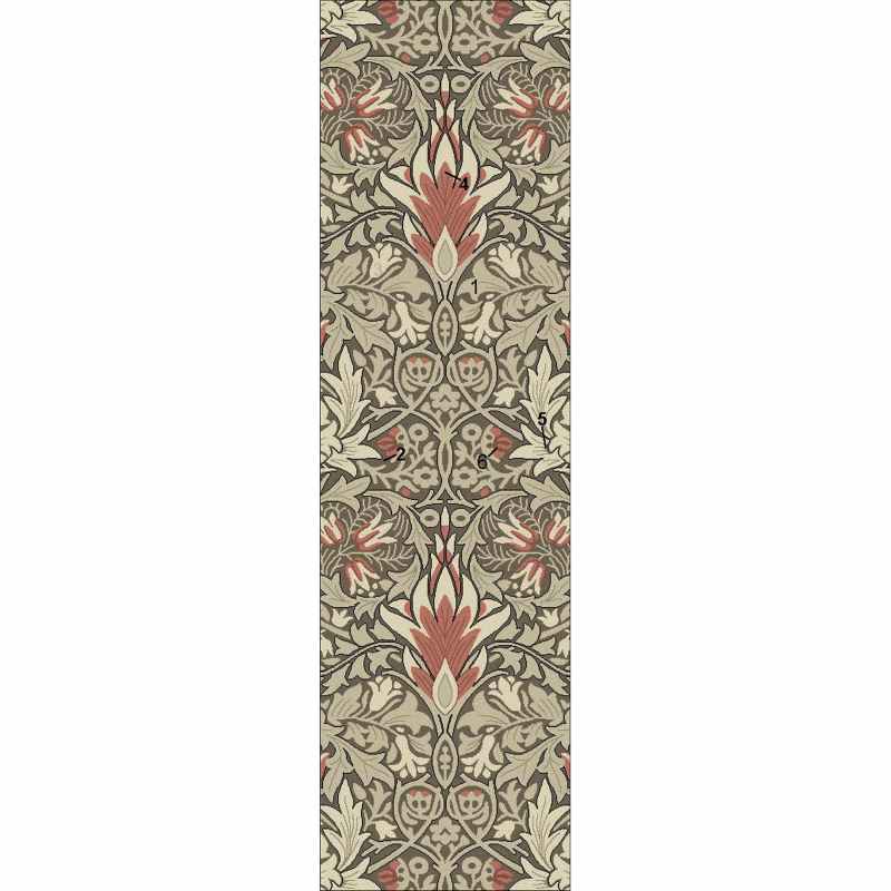 Snakeshead Runner Rugs 127200 in Chocolate Spice by William Morris