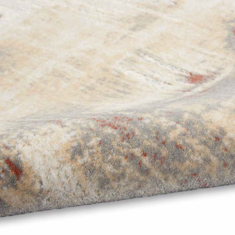CK005 Enchanting ECH02 Runner Rug by Calvin Klein in Grey Rust Orange