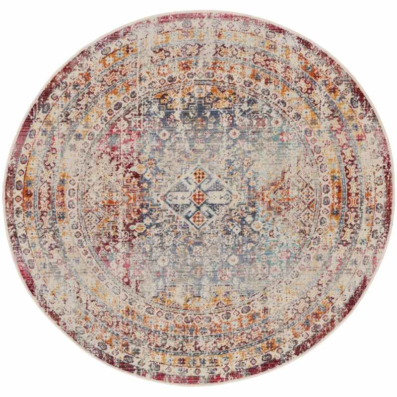 Vintage Kashan VKA09 Traditional Circle Rugs by Nourison in Multicolour