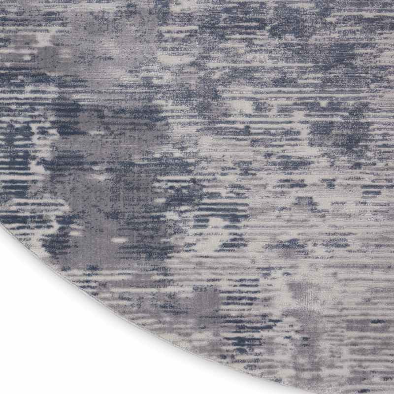 Rustic Textures RUS05 Abstract Circle Rugs in Grey