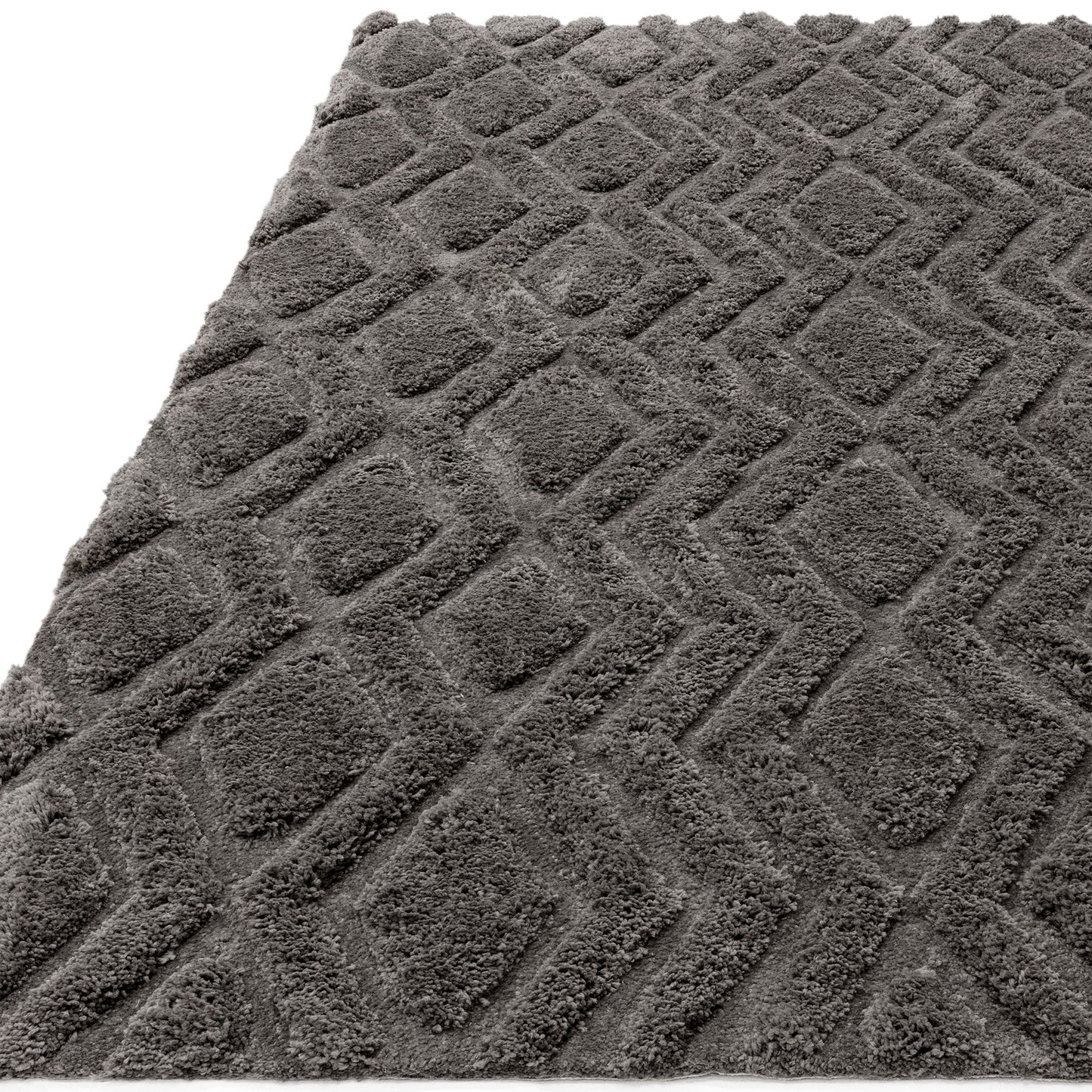 Harrison Soft Boho Shaggy Rugs in Charcoal Grey