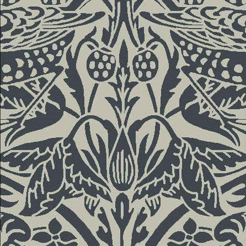 Pure Strawberry Thief Runner 28105 by Morris & Co in Ink