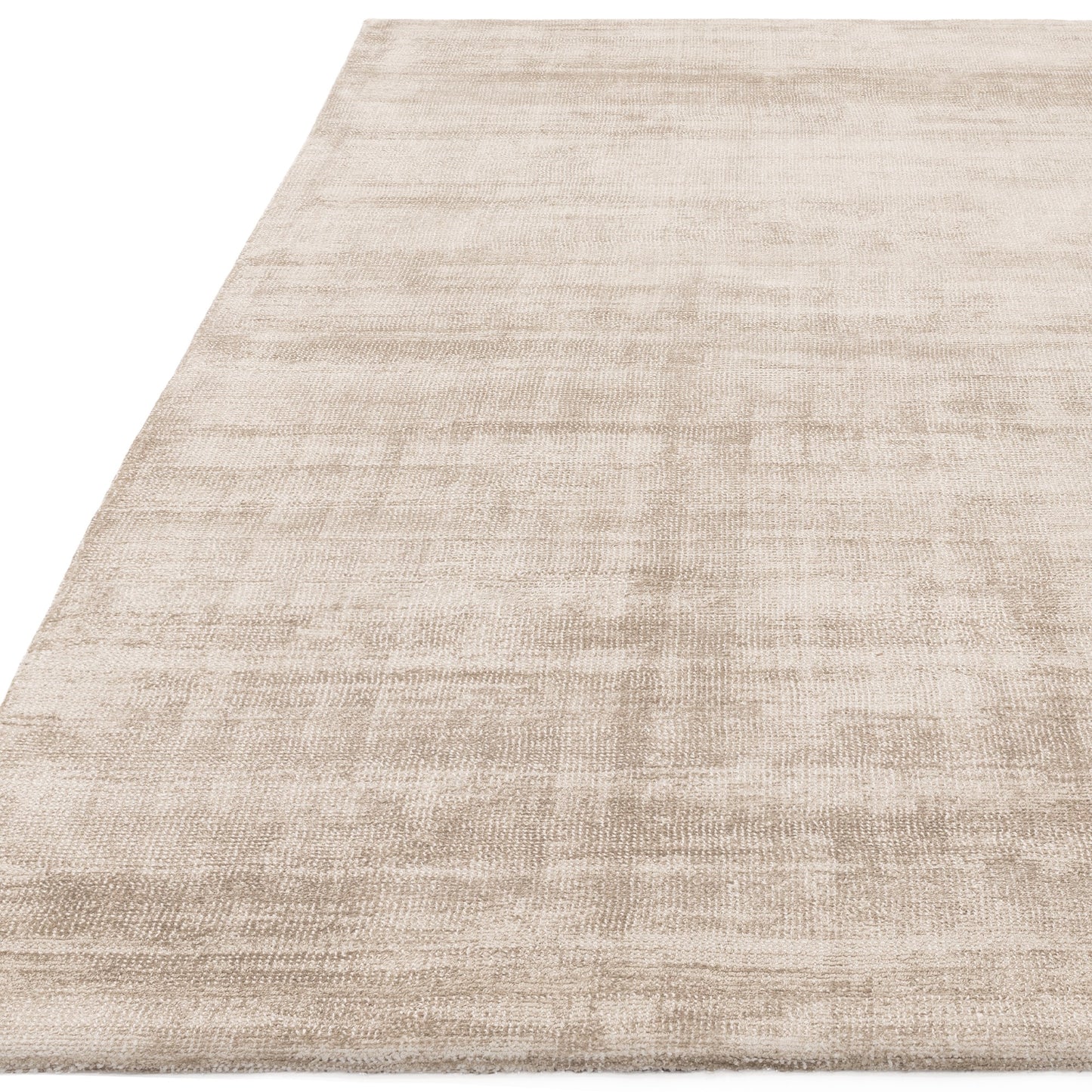 Aston Plain Viscose Rugs in Sand Beige