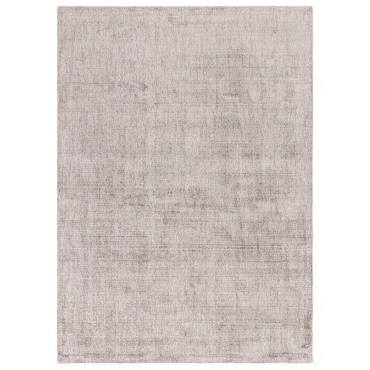 Aston Plain Viscose Rugs in Silver Grey