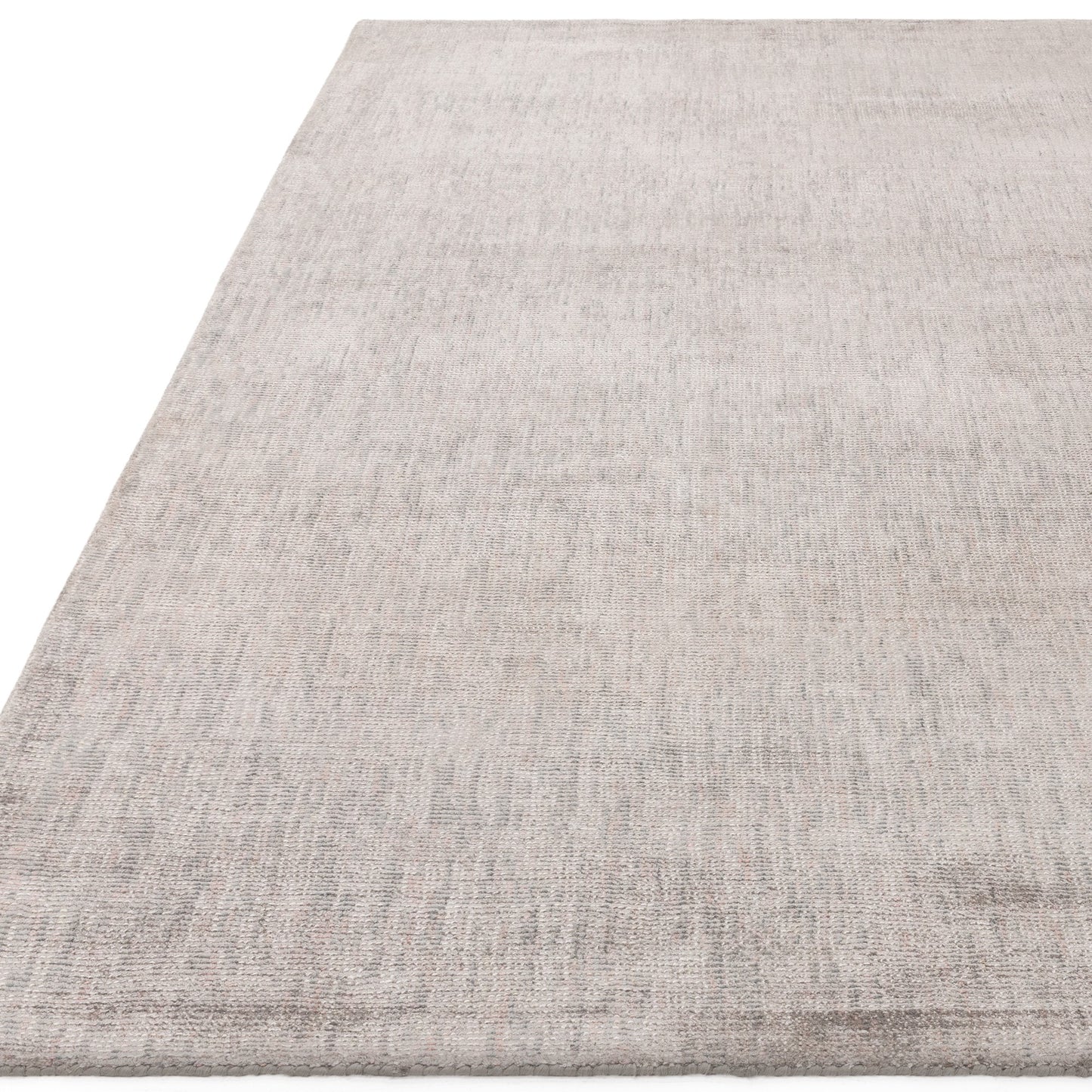 Aston Plain Viscose Rugs in Silver Grey