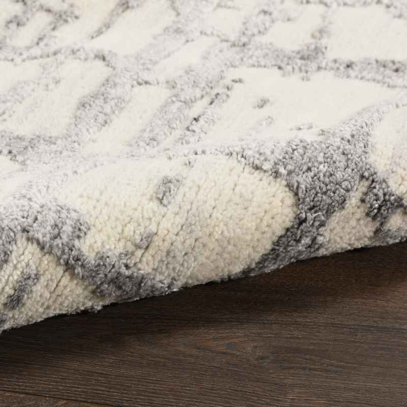 Luna Abstract Rugs LUN02 by Nourison in Ivory Grey