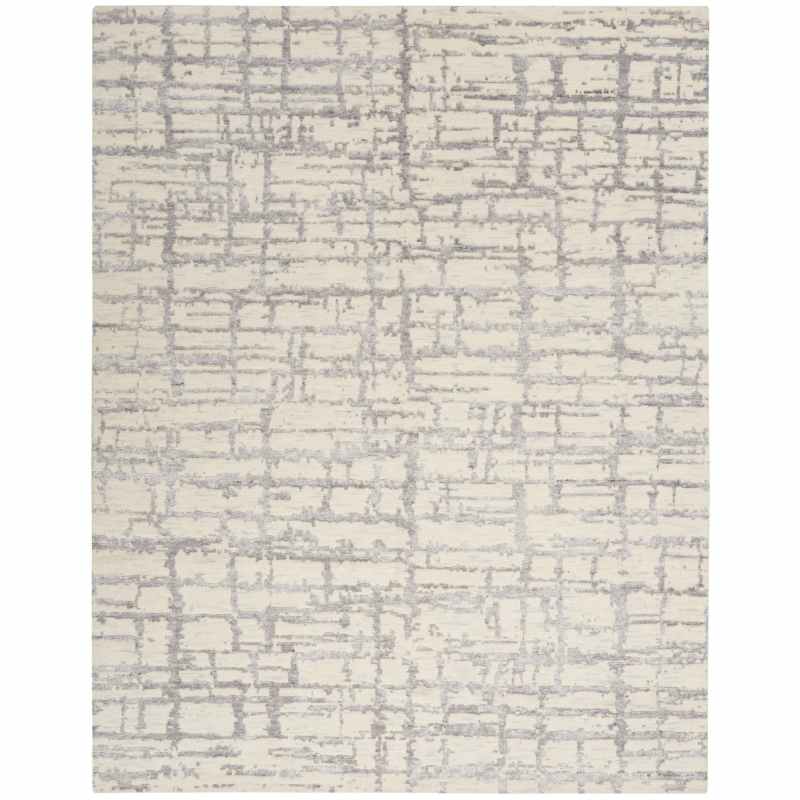 Luna Abstract Rugs LUN02 by Nourison in Ivory Grey