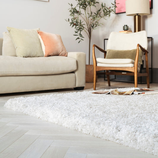 Asiatic Barnaby Soft Plain Shaggy Rugs in Off White