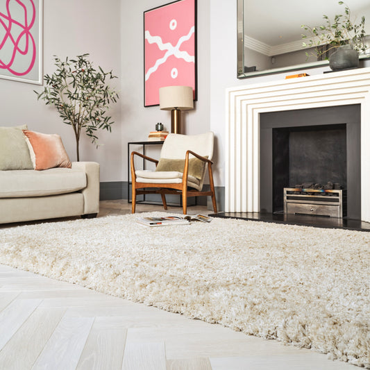 Asiatic Barnaby Soft Plain Shaggy Rugs in Sand Beige