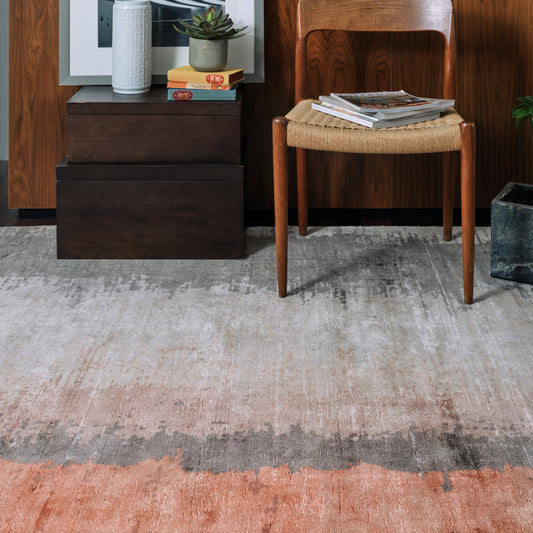 Juno Abstract Rugs in Ginger Orange