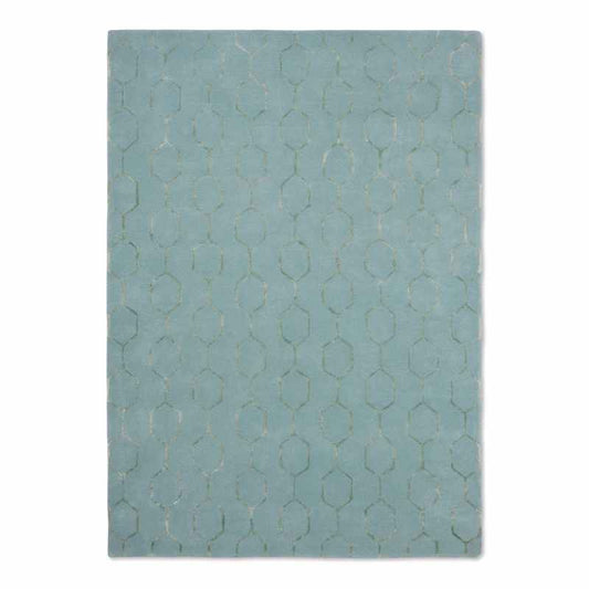 Gio Geometric Wool Rugs 39108 by Wedgwood in Mineral Blue