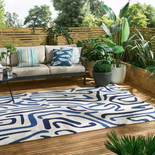 Harlequin Synchronic Indoor Outdoor Rugs 442308 in Japanese Ink Origami