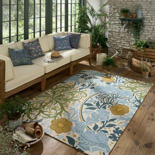 Seaweed Indoor Outdoor Rugs 427008 by Morris & Co in Wandle