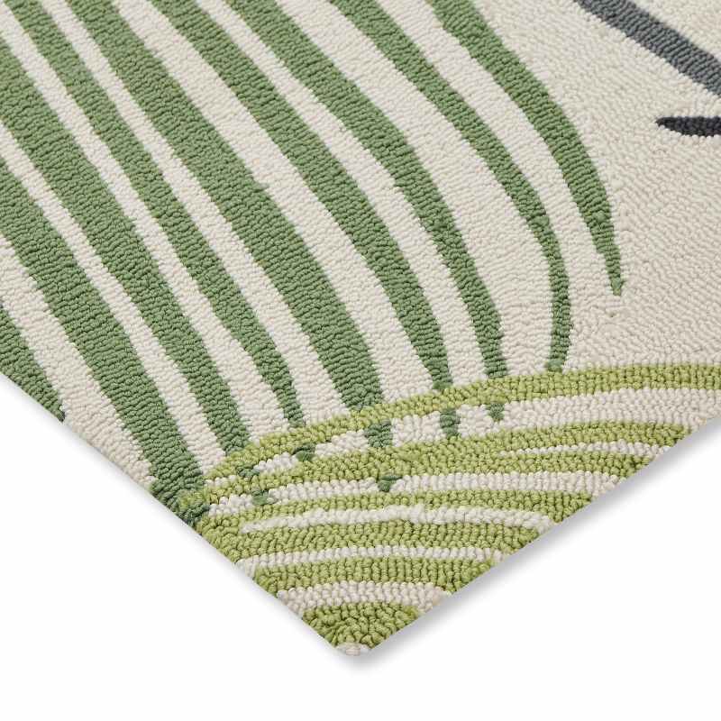 Manila Leaf Indoor Outdoor Rugs 446107 by Sanderson in Botanical Green