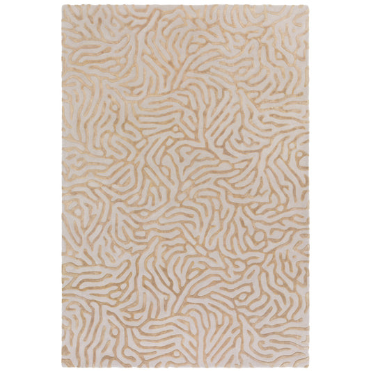 Coral Abstract Rugs by Katherine Carnaby in Gold
