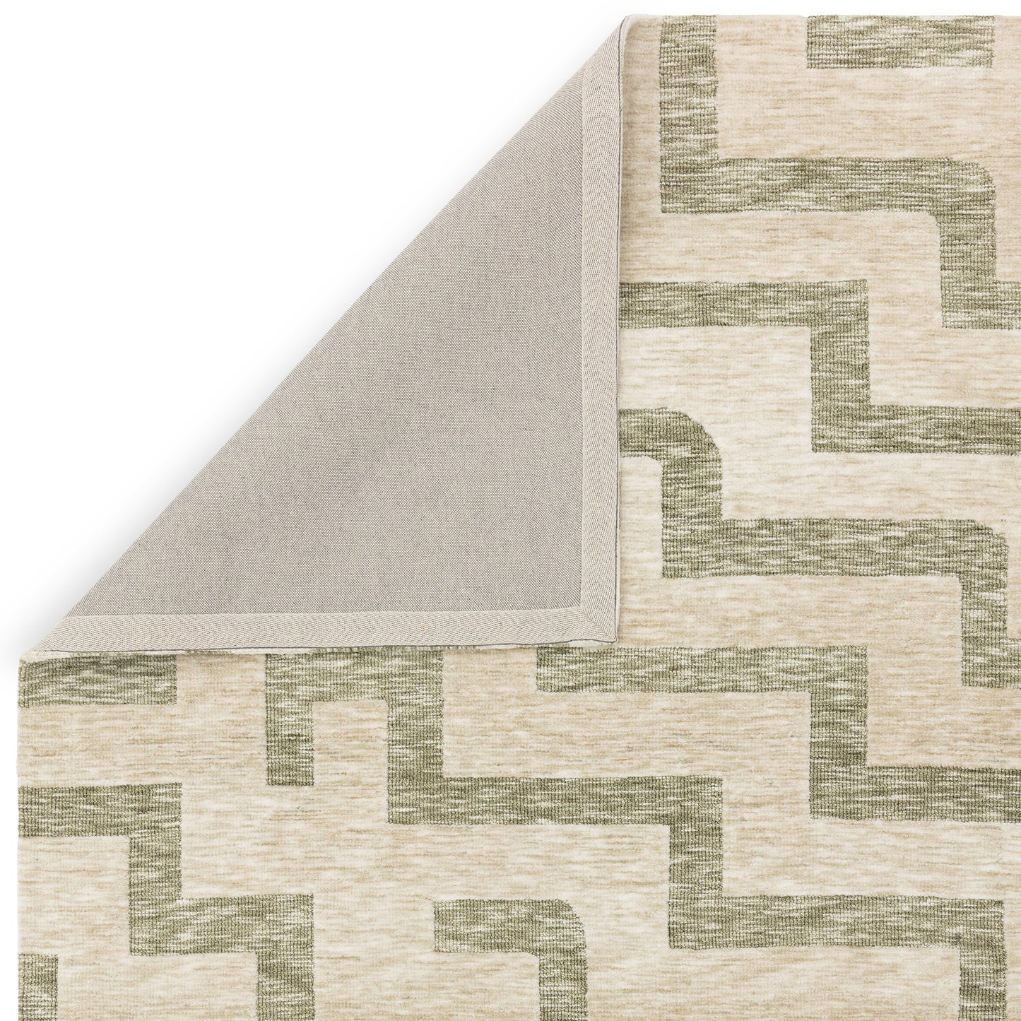 Mason Maze Modern Geometric Rugs in Sage Green Cream