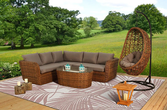 Asiatic patio pat21 pink palm Pink Outdoor  Striped Rug.