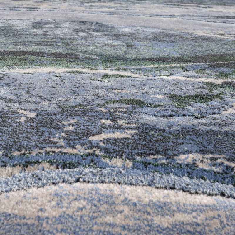 Quartz Modern Abstract Textured Rugs 83002 4272 in Navy Blue