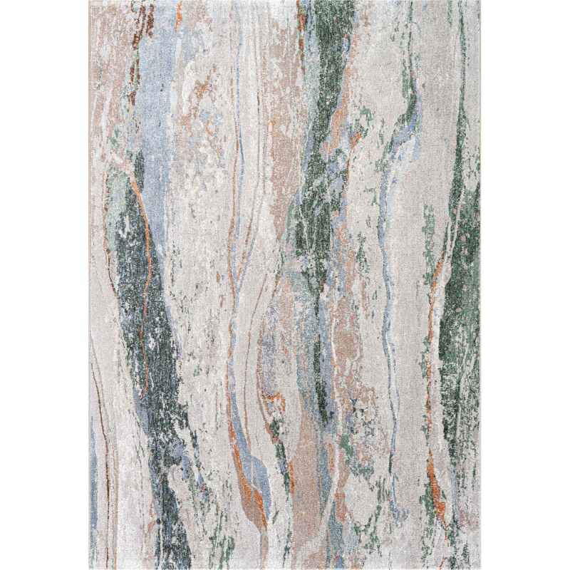 Quartz Modern Abstract Textured Rugs 83002 9262 in Grey Blue