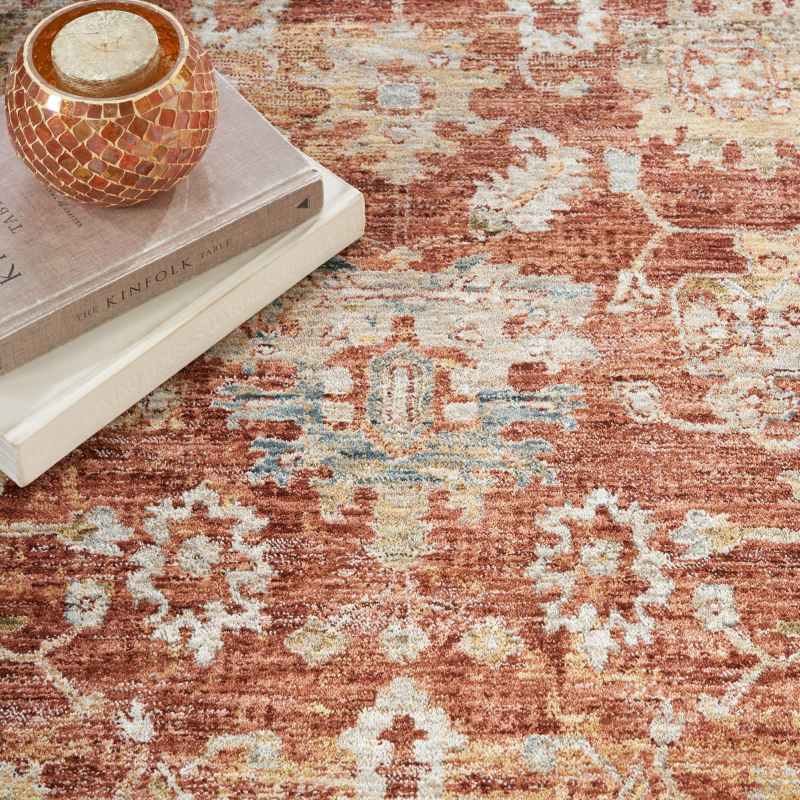 Sahar SHR02 Traditional Persian Rugs by Nourison in Rust Orange