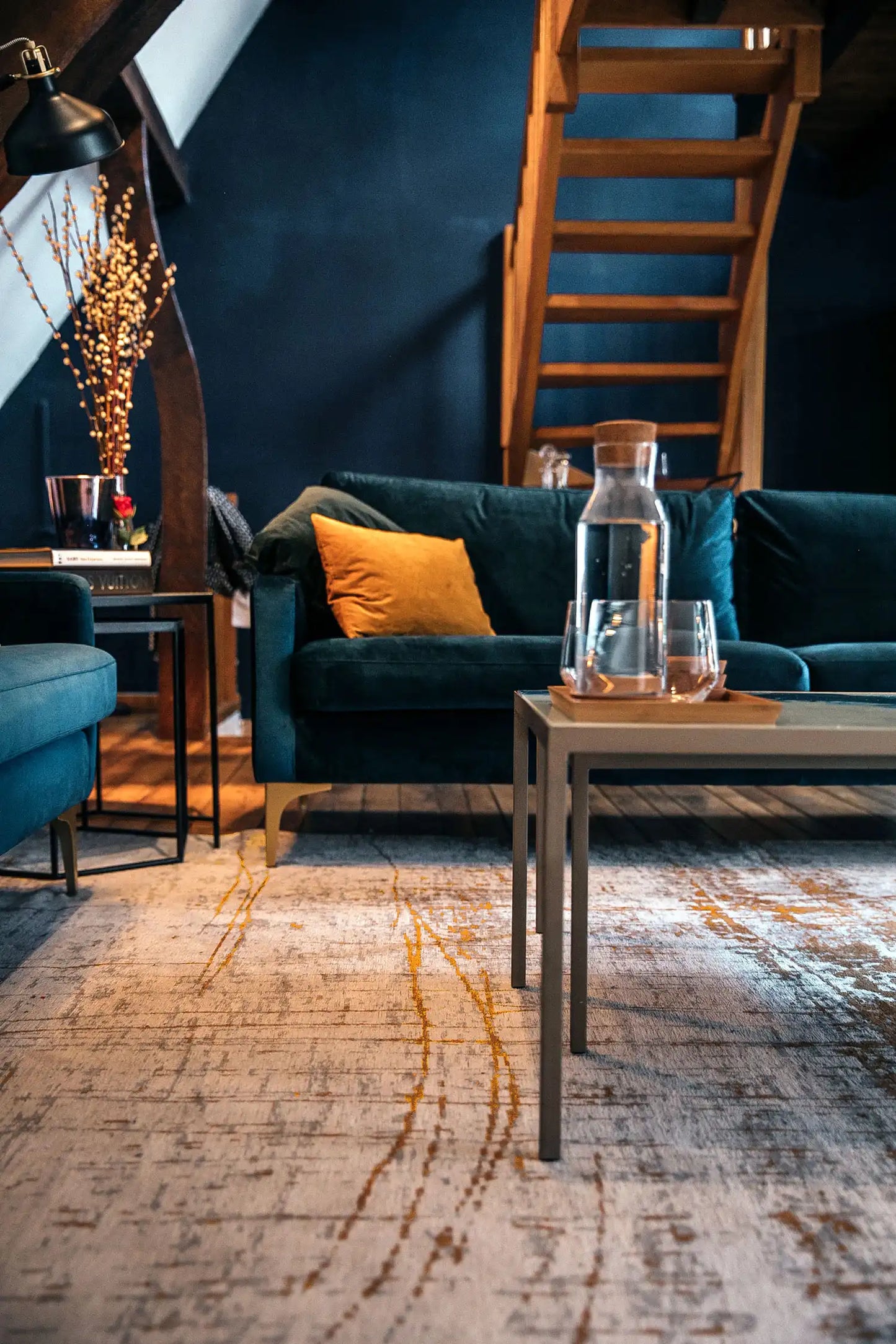 Louis de Poortere mad men columbus gold 8419 Grey Living Room Flat Weave Rug.