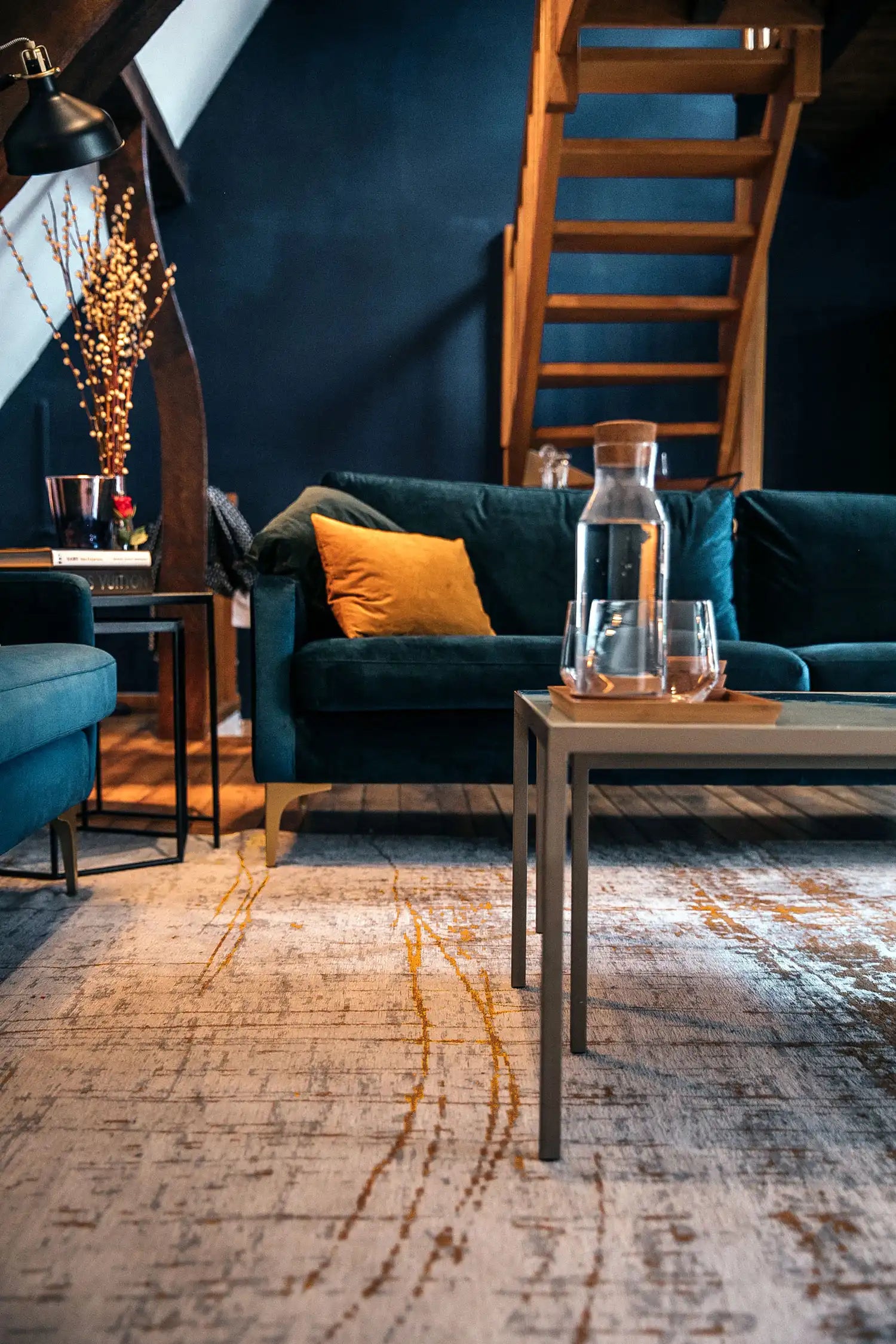 Louis de Poortere mad men columbus gold 8419 Grey Living Room Flat Weave Rug.