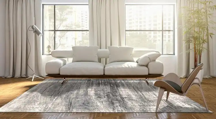 Louis de Poortere mad men griff 8420 jersey stone Grey, Ivory Living Room Flat Weave Rug.