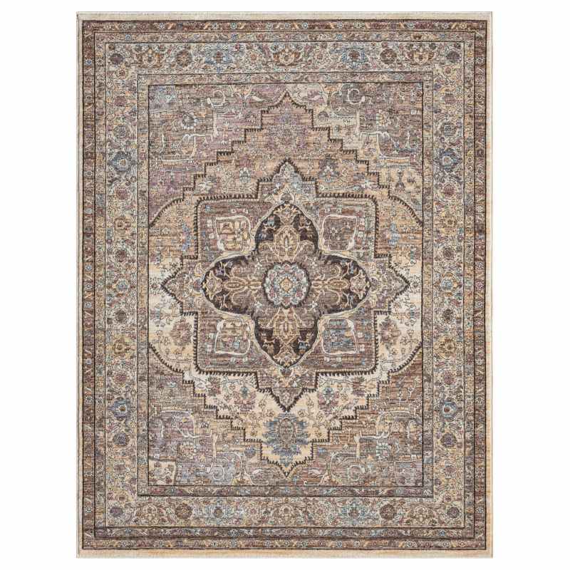 Alia 842G5 Traditional Medallion Rugs in Anthra Grey