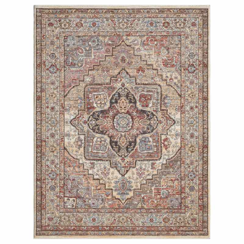 Alia 842GL Traditional Medallion Rugs in Anthra Rose Pink
