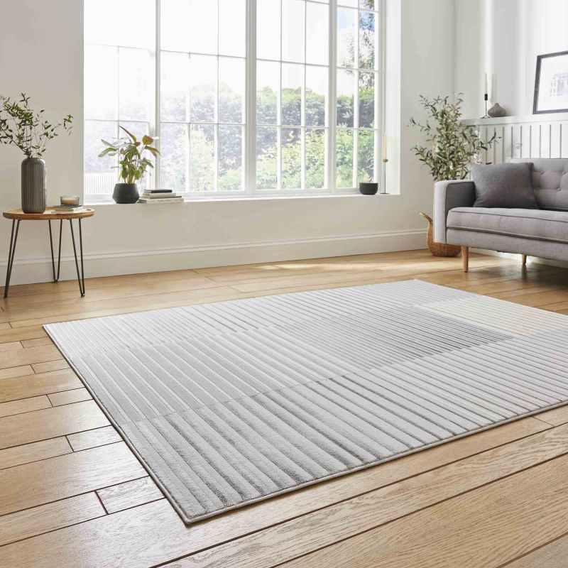 Apollo 2681 Modern Geometric Block Rugs in Grey Ivory White – The Rug ...
