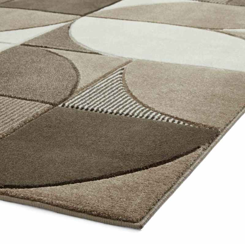 Matrix MT63 Modern Geometric Rugs in Beige Brown
