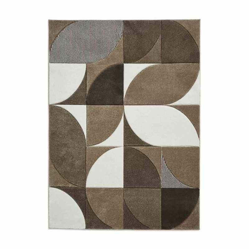 Matrix MT63 Modern Geometric Rugs in Beige Brown