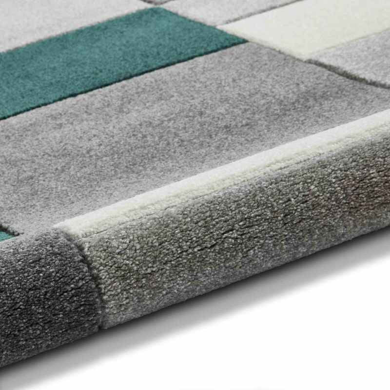 Matrix MT61 Modern Geometric Rugs in Grey Green