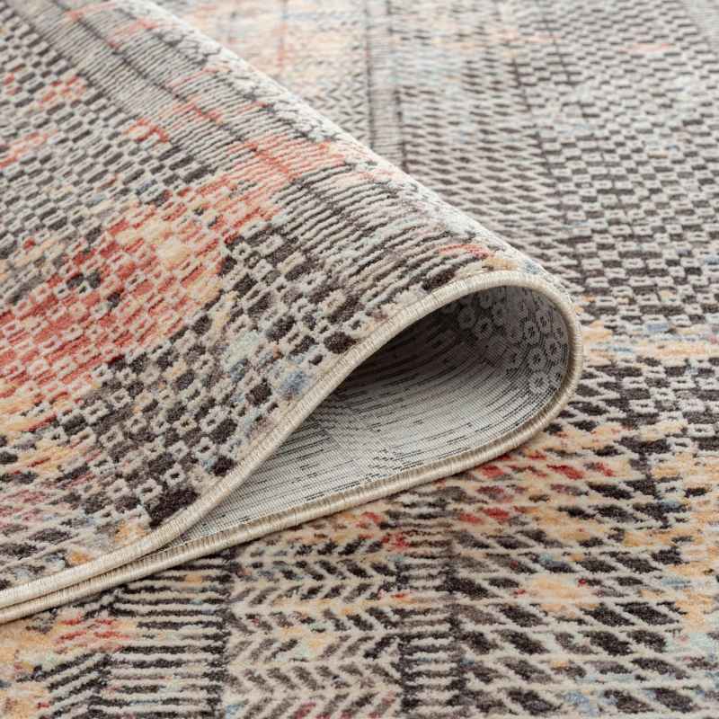 Alia 860GL Distressed Abstract Rugs in Anthra Rose