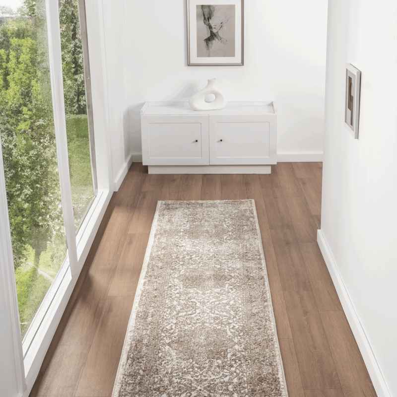 Vintage 865AC Traditional Border Motif Runner Rugs in Anthra – The Rug ...