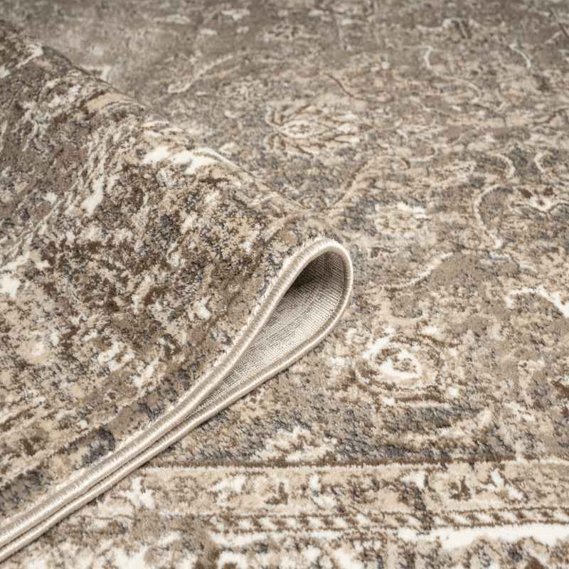 Vintage 865AC Traditional Border Motif Runner Rugs in Anthra