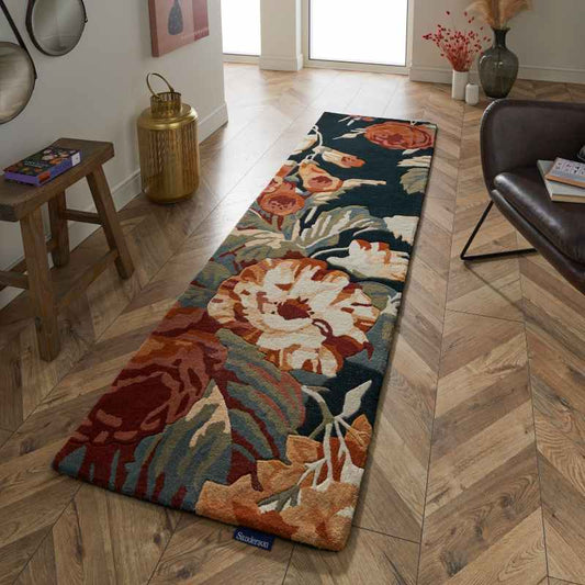 Stapleton Park Floral Wool Runner Rugs 45318 by Sanderson