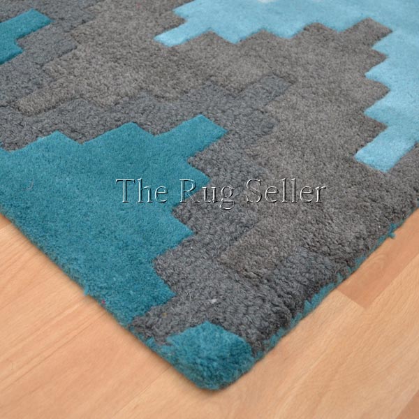 Matrix MAX21 Cuzzo Hallway Runner Rugs in Teal Blue