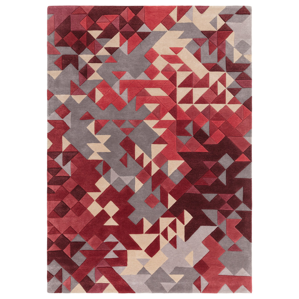 Enigma Rug Enigma Modern Carved 3D Wool Rugs in Red Multi – The Rug Seller
